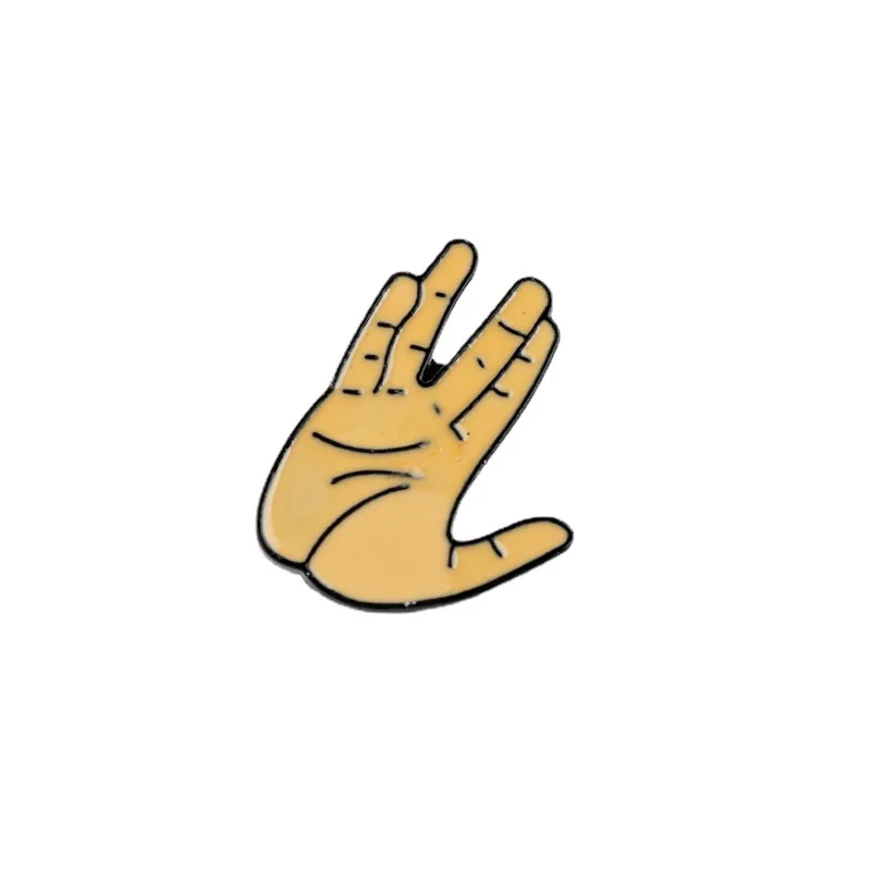 St-Star X Trek Science Fiction Movie Gesture Enamel Brooch Cute Funny Cartoon Metal Badge Lapel Pin Jewelry Accessories Fan Gift image 2