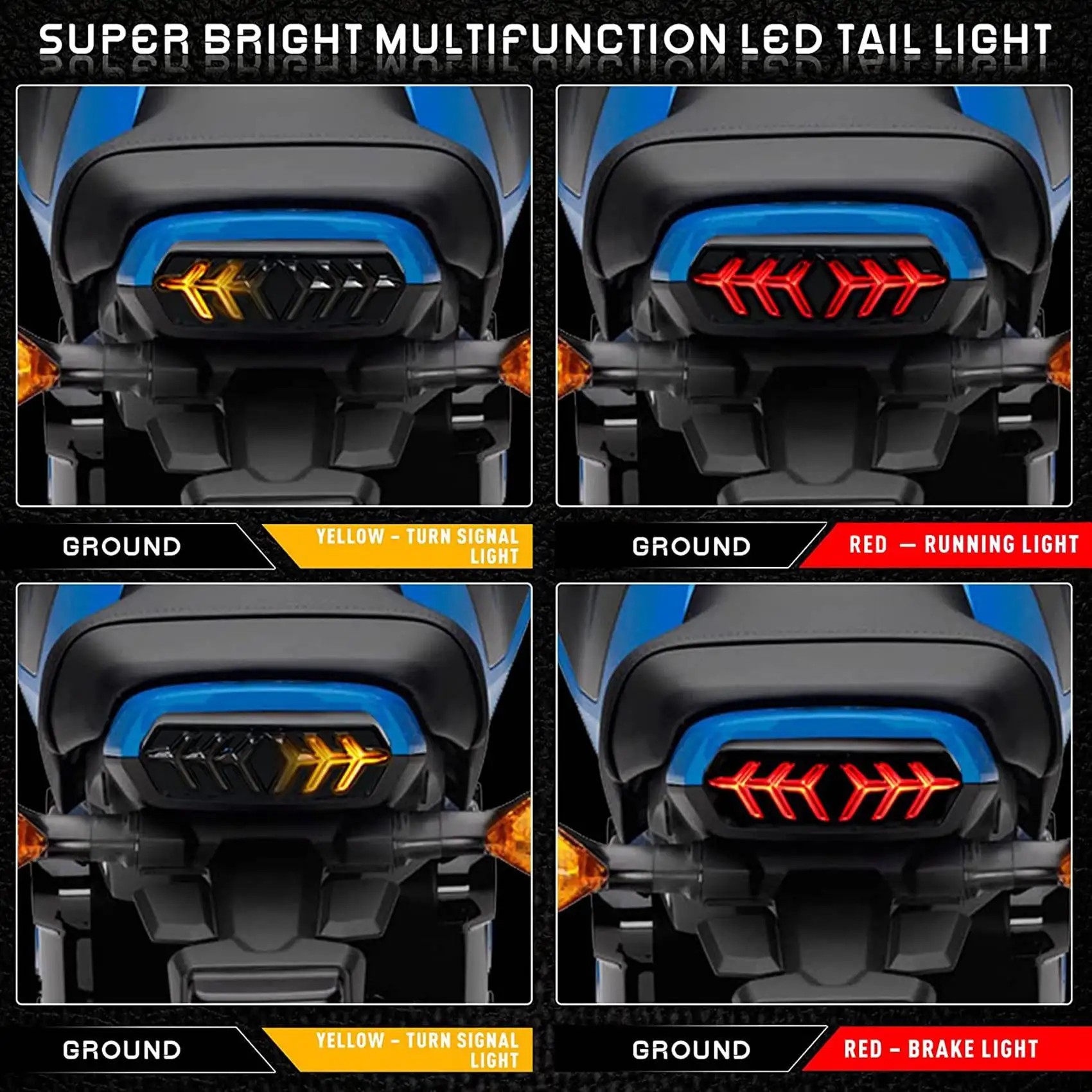 Motorcycle Taillight LED Brake Tail Light with Turn Signals for Honda MSX/GROM125 CB650F CBR650F CTX700N YG125 image 2