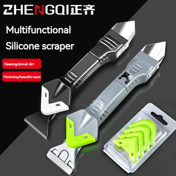 3/5 In 1 Silicone Scraper Sealant Smooth Remover Tool Set Caulking Finisher Smooth Grout Kit Floor Mould Removal Hand Tools 1