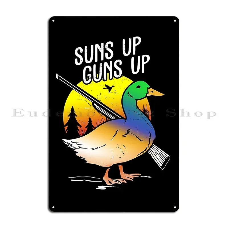 Funny Duck Hunting Duck Shooting Waterfowl Gift Gift Print Metal Sign Designs Bar Cave Wall Decor Cinema Garage Tin Sign Poster