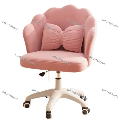 High End Makeup Stool with Backrest Light Luxury for Girl Bedroom Dressing Table