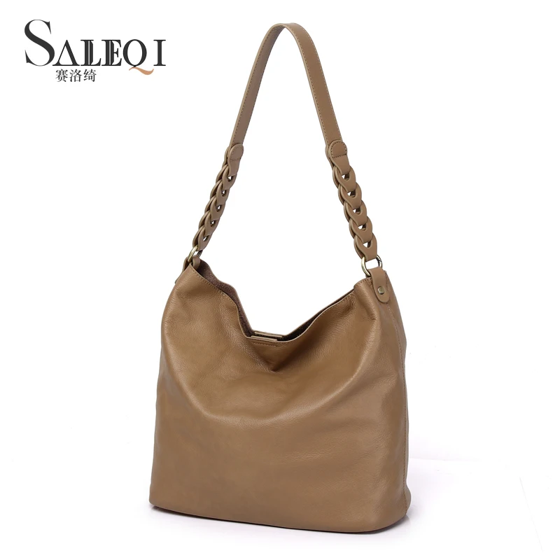 

Genuine Grade Cow Leather Women's Bucket Bag Luxury Designer Brand Shoulder Crossbody Bags for Woman Soft Cowhide High Quality