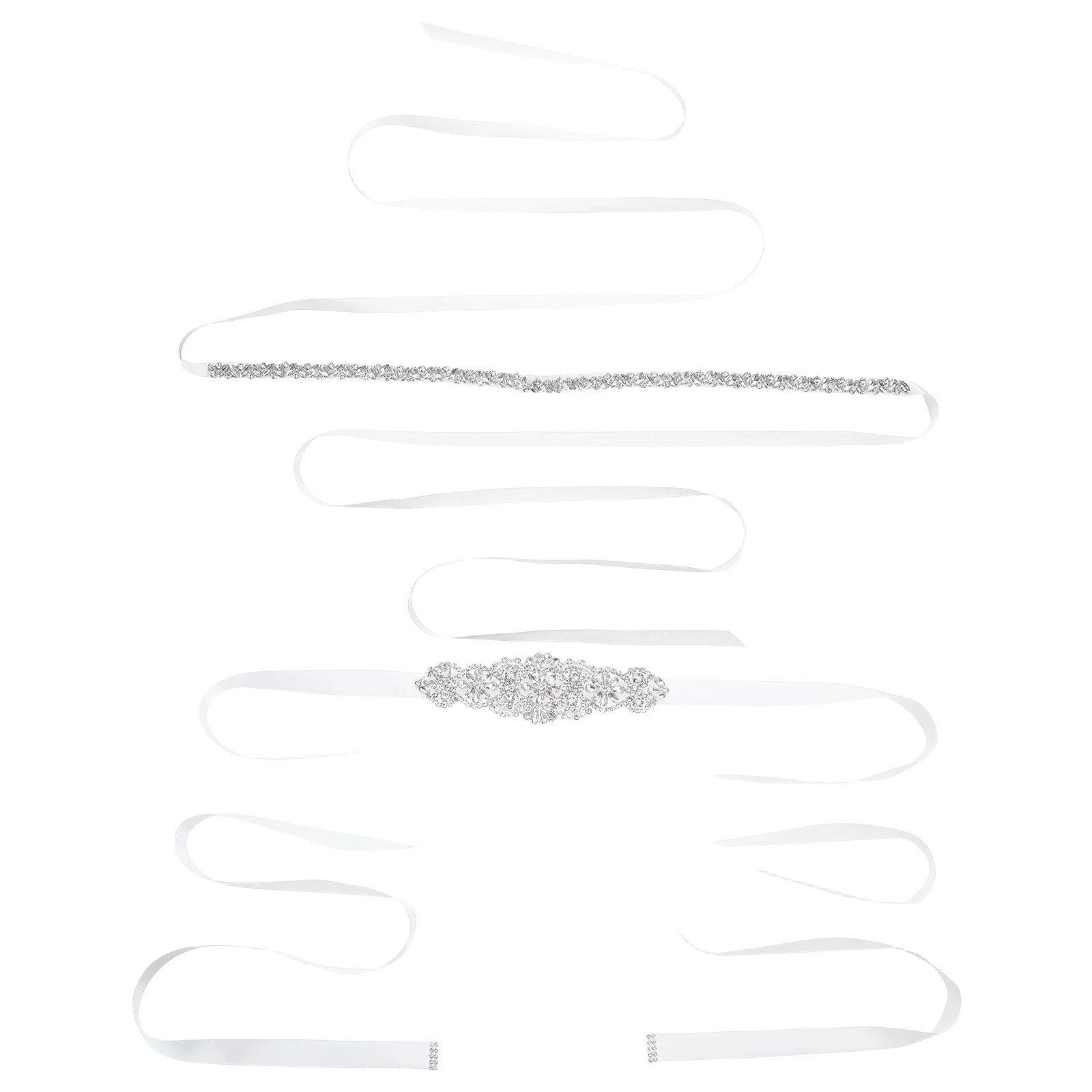 

2pcs Pearl Waist Seal Rhinestone Bride Wedding Dress Bling Elegant Bridal Belt Formal Evening Party Reusable Jeweled Waist Sash