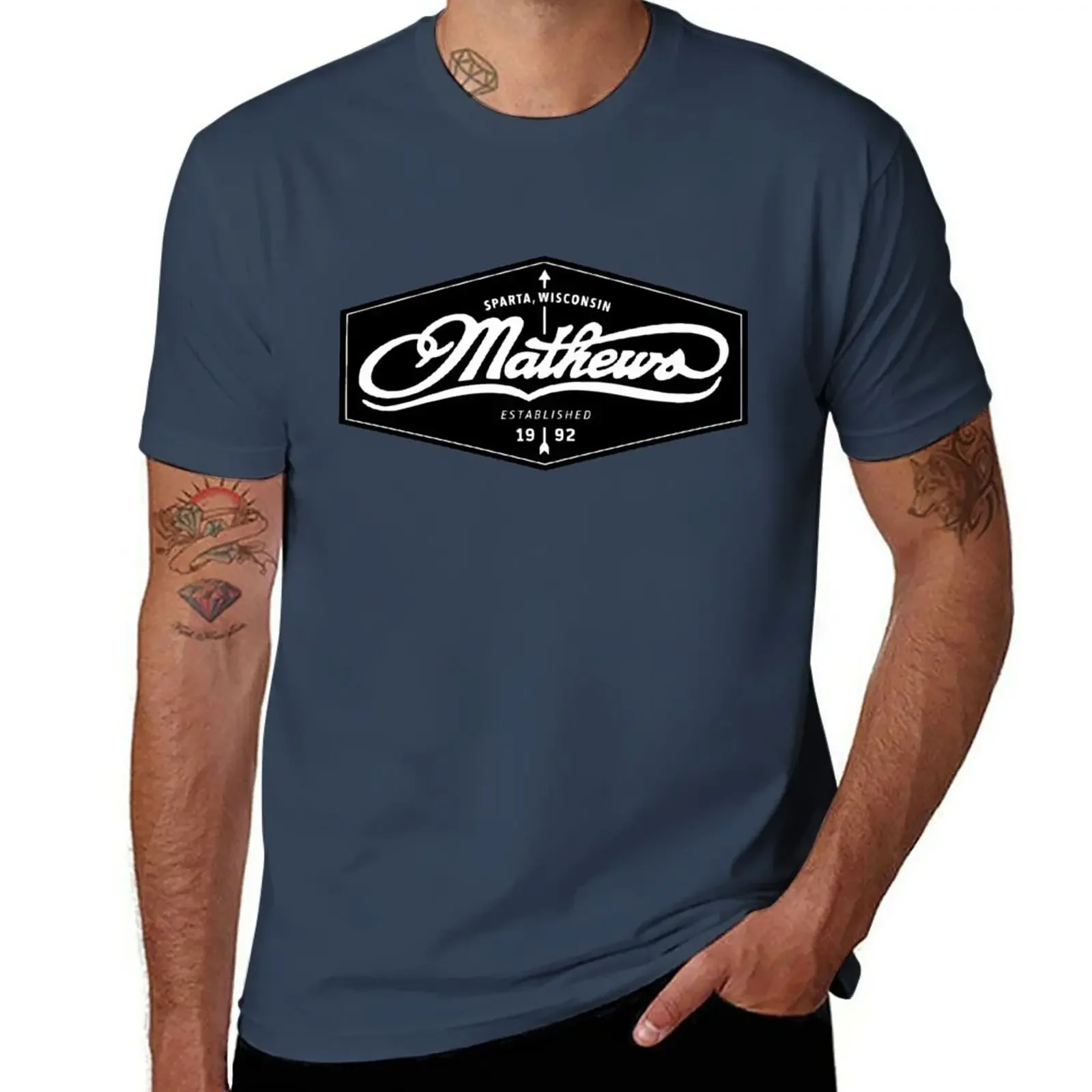 MATHEWS ARCHERY LOGO CROSSBOW ARROW T-Shirt custom t shirts plus size t shirts Men's clothing