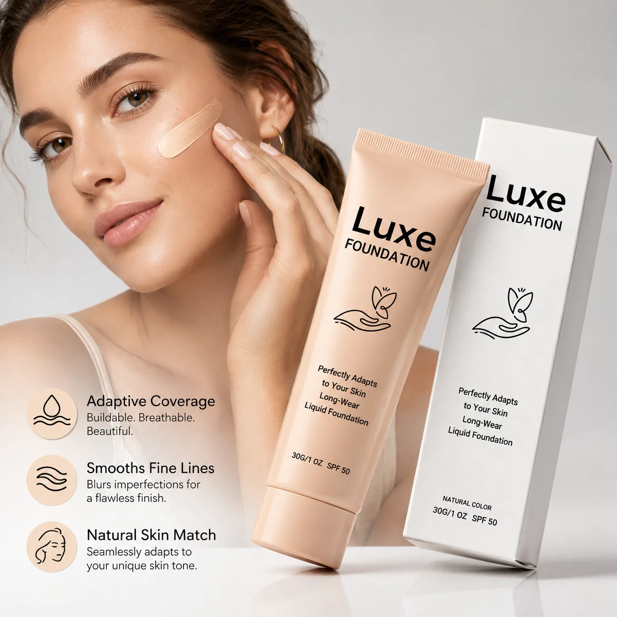 Flüssige Foundation Make-up Feuchtigkeitsspendender Concealer Volle Deckkraft Langanhaltende Formel Aufhellend Gleichmäßiger Hautton Natürliche Gesichtsschönheit