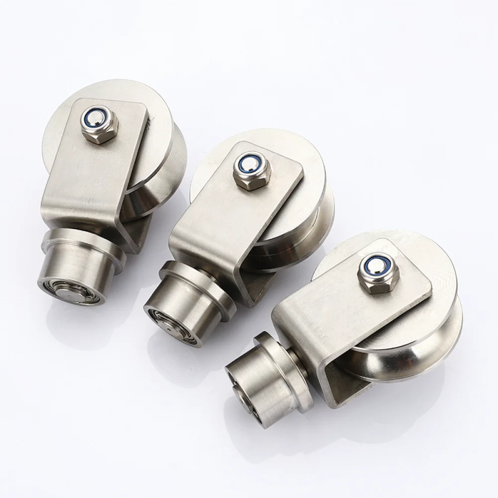 Stainless Steel 304 Rotating Pulley Wheel Sliding Door Track Roller V Groove H Type U Shape Hardware Replacement