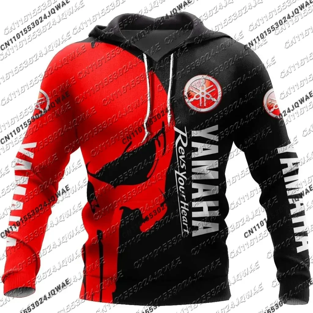 

2025 New Yamaha Skull Halloween Hoodie Men's And Women's Oversized Breathable Comfortable Top Autumn/Winter Fashion Sportswear