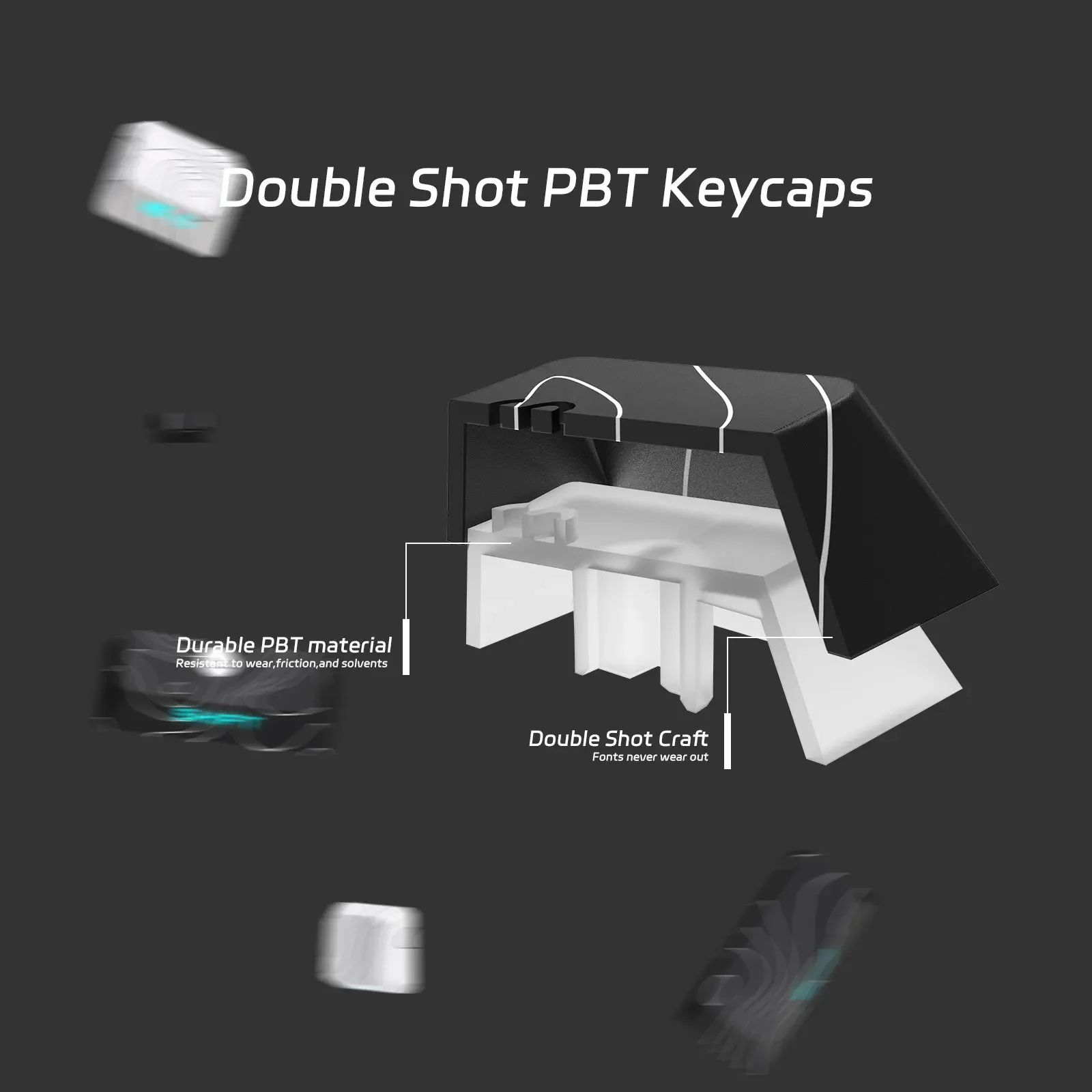 Imagem -05 - Pbt Backlit Keycap Keyboard Double Shot Keycap Dye-sub Cereja Perfil Cherry Gateron Switches mx Teclado Mecânico