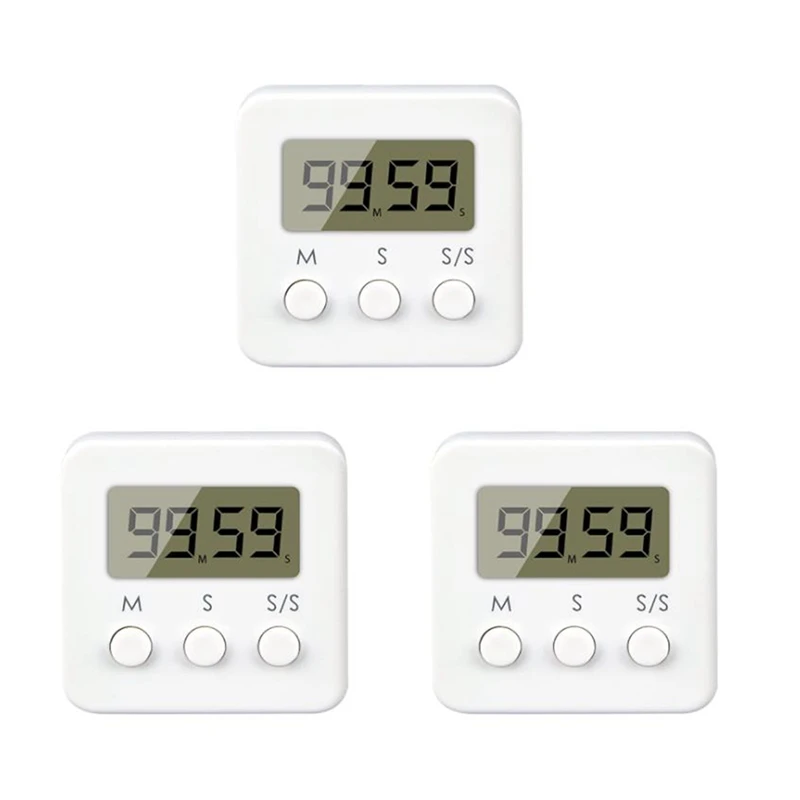 Digitaler Küchen timer, 3-teiliger Mini-Kurzzeit wecker, Stoppuhr-Timer, Lern-Timer,Countdown-Stoppuhr, zum Kochen, et