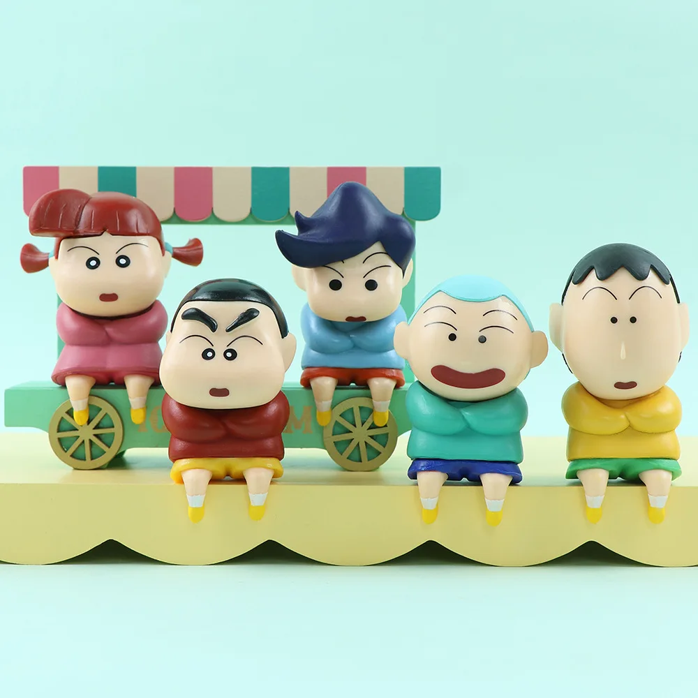 Random 1pcs Crayon Shin Chan Anime Figures Row Sitting Series Boochan Sakurada Nene Cartoon Model Car Decoration Kids Toys Gifts