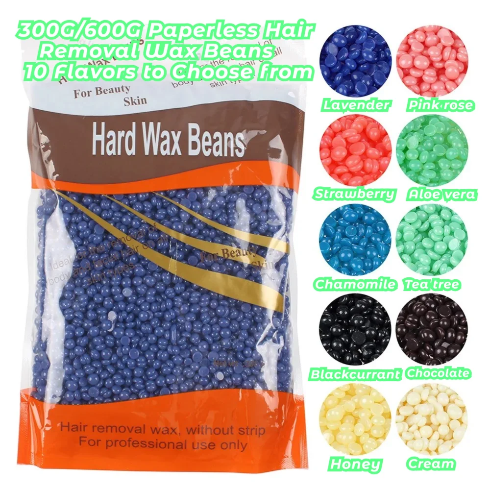

600g/ 300g Paperless Wax Beans for Full Body Hair Removal 10 Colors Available for Efficient And Smooth Skin Care