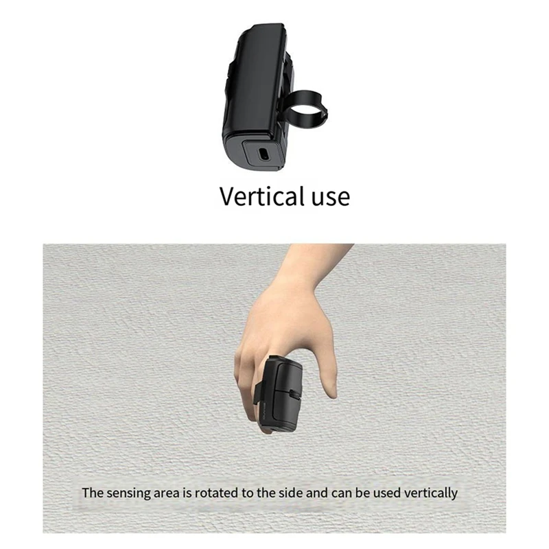 

Bluetooth 2.4G Wireless Finger Mouse 1000DPI Ring Mouse Horizontal and Vertical Use Perfect for PC Laptop Computer-ABFB