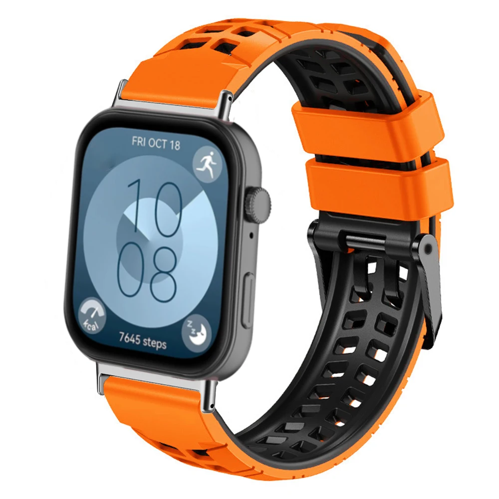 Двухцветный силиконовый ремешок для Huawei Watch Fit4 Pro, спортивный браслет-петля Correa для Huawei Fit 3 Fit 4, замененный дышащий браслет