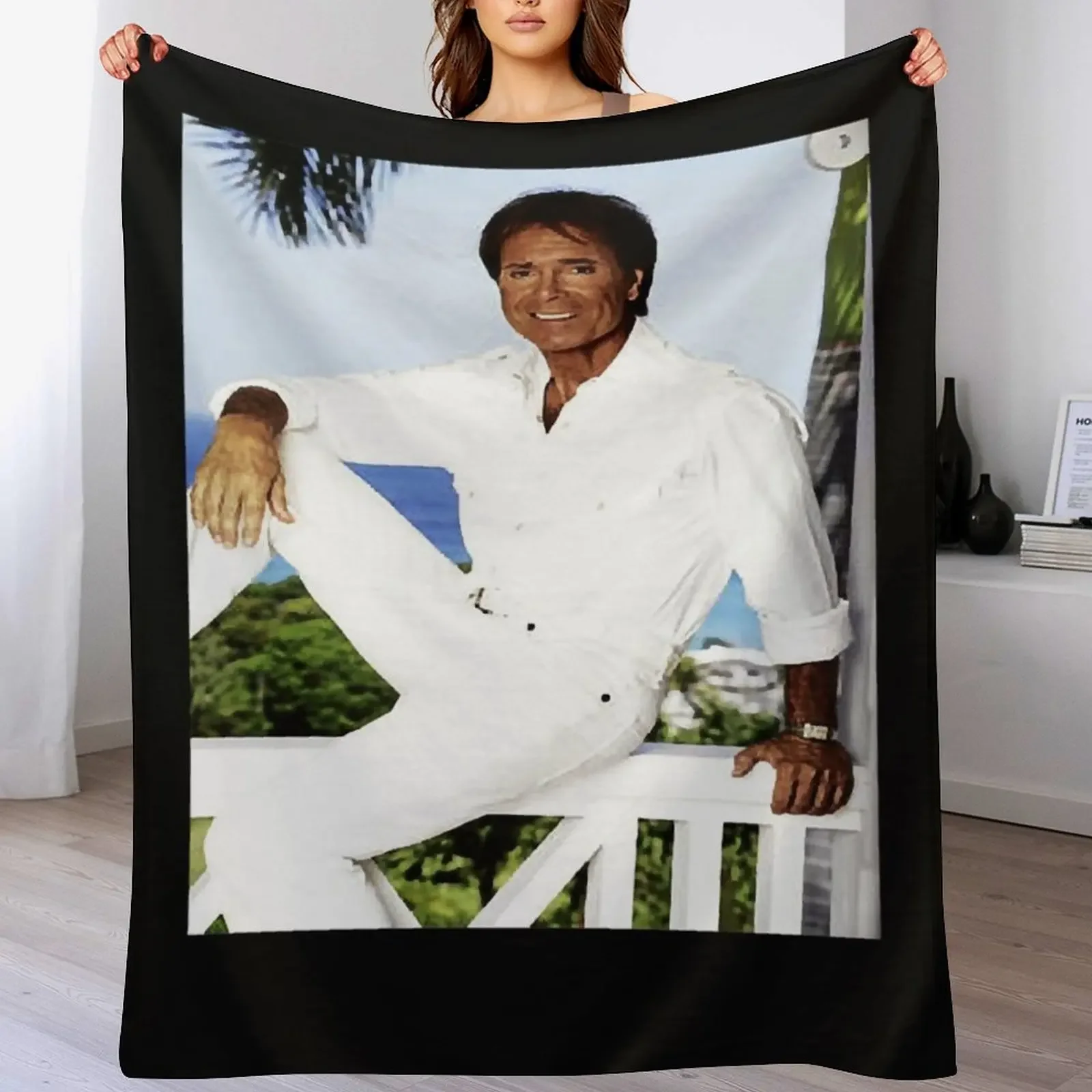 best ofEnglish singer Cliff RichardEssential T-Shirt Throw Blanket Travel Size Cozy Blanket for Plane Train