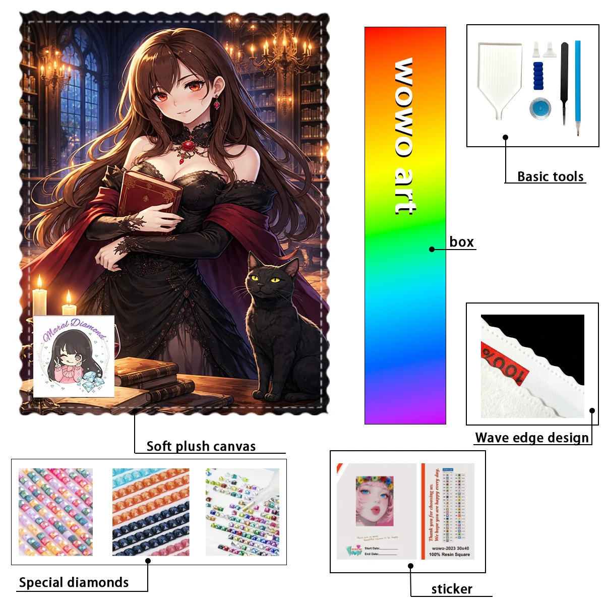 

【macal_ Diamond Art】La chica y los libros Crystal AB Rhinestone FD Rhinestone Perfect Resin Diamond