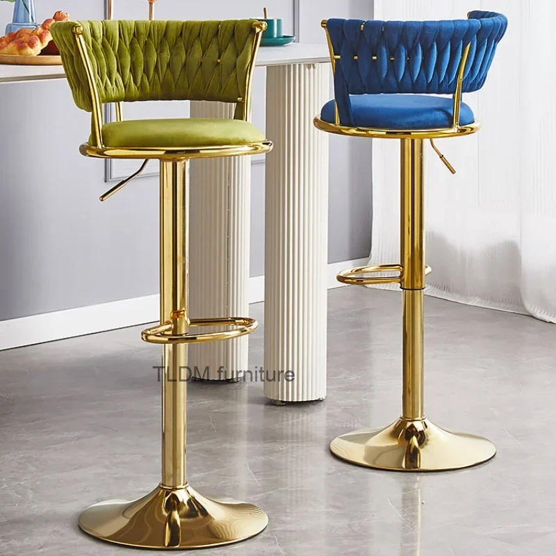 

Luxury Modern Bar Chairs Vintage Metal Dining Room Restaurant Bar Chairs Kitchen Counter Office Sillas Salon Furniture YN50BC