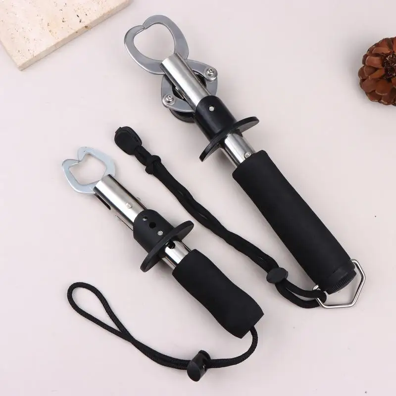 Fotografia 5: 【OD】1 Peça Pegador de Peixe Portátil em Aço Inoxidável com Escala de Peso Integrada para Controle de Lábios de Peixe e Manuseio de Equipamentos de Pesca