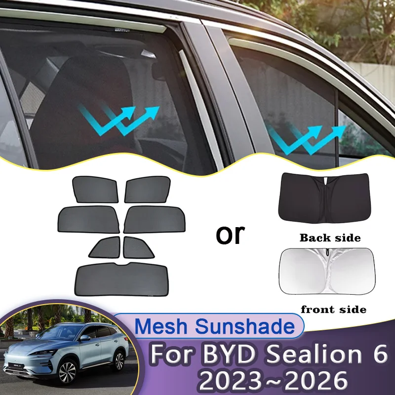 

Car Mesh Visor For BYD Sealion 6 Seal U 2023 2024 2025 2026 Sunshade Side Window Privacy Curtain Sunscreen Stickers Accessories