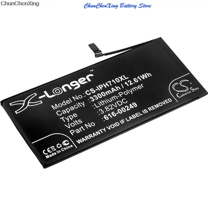 بطارية 3300 مللي أمبير في الساعة 616-00249,616-00252 لأجهزة Apple A1661, A1784, A1785, A1786, iPhone 7 Plus