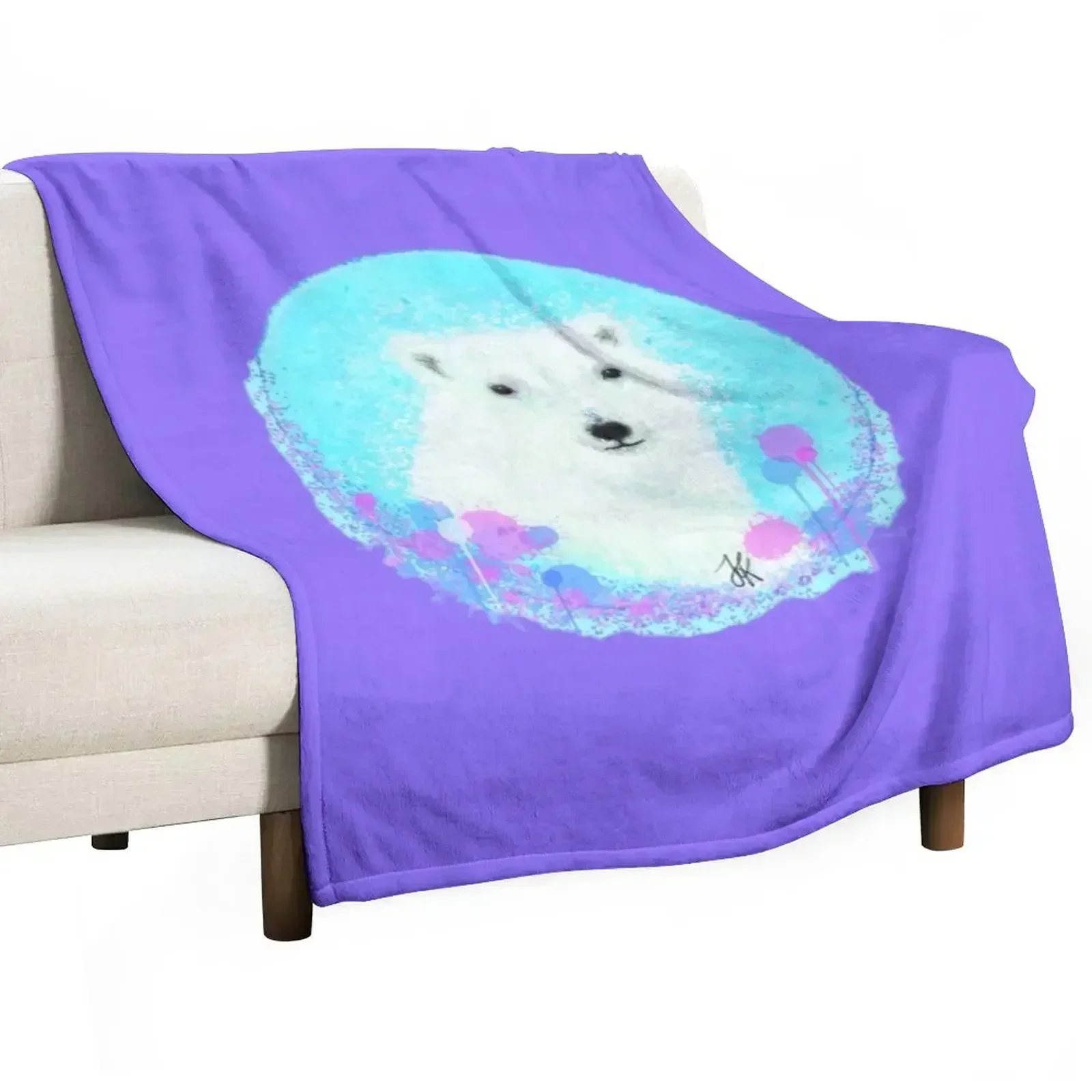 

Polar Bear HG Purple Throw Blanket Giant Sofa Kid'S Blankets For Bed Soft Blankets