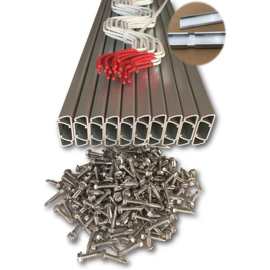 

ШАНС Блокировочный провод для тепличного канала Набор пружинных проводов C-каналов с разъемами и самосверлящими винтами в комплекте Зеленый