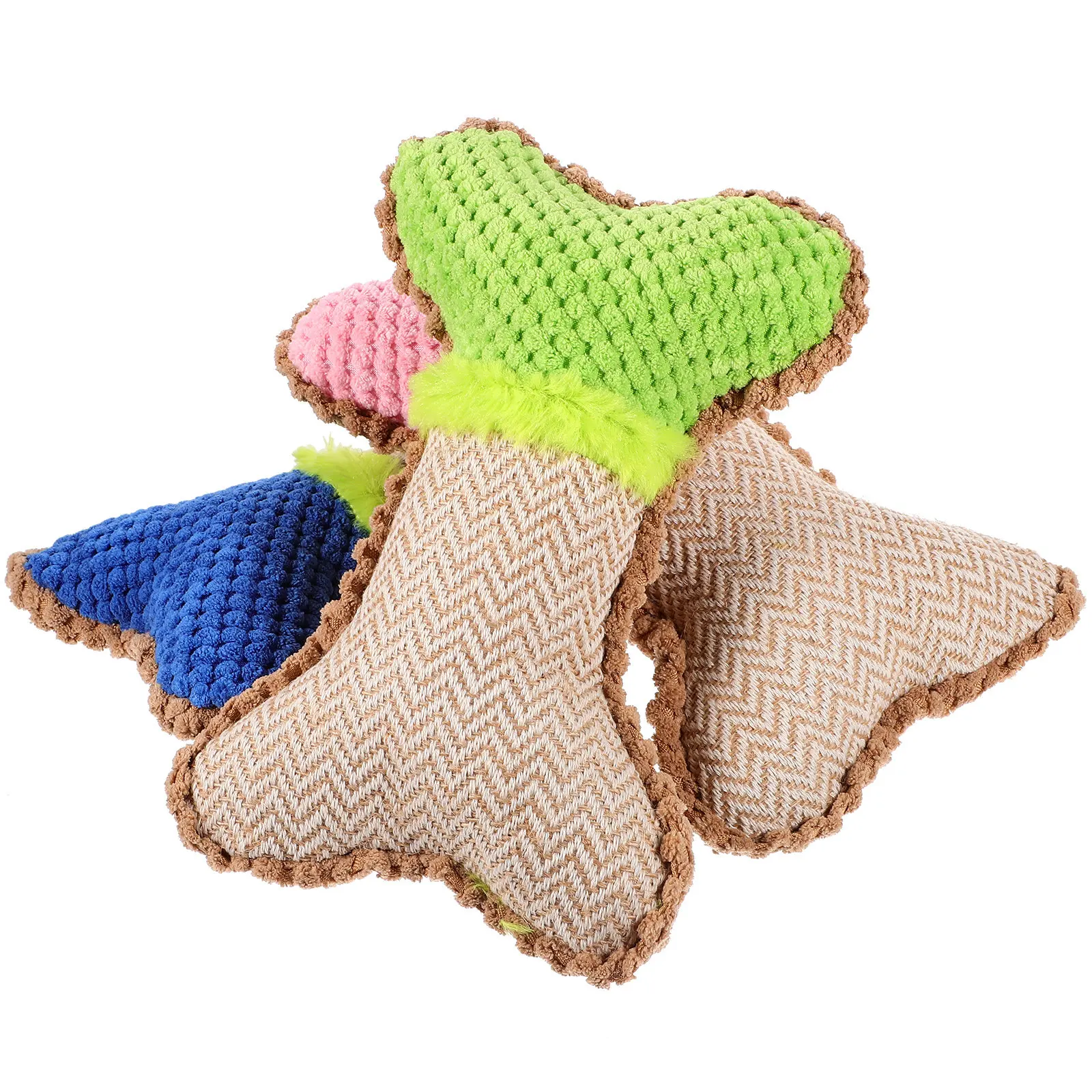 

3Pcs Dog Squeaky Chewing Bone Molar Teether Soft Material for Small Medium Dogs Interactive Training Fun Play Dog Chew Toy