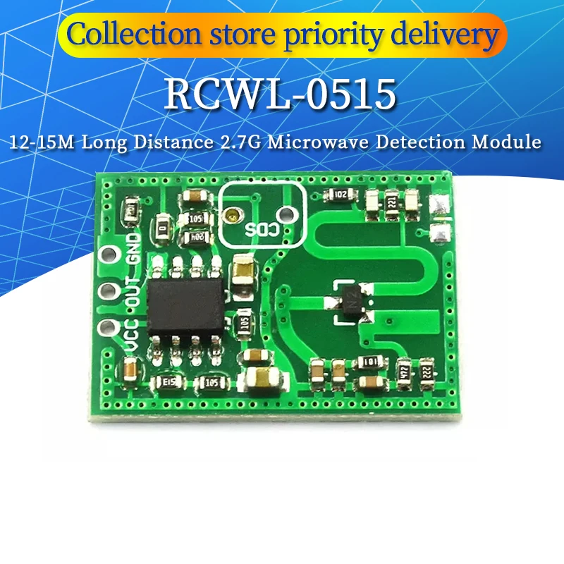 5Pcs RCWL-0515 12-15M Long Distance 2.7G Microwave Detection Module Is Suitable For Garage Lamp/UV lamp