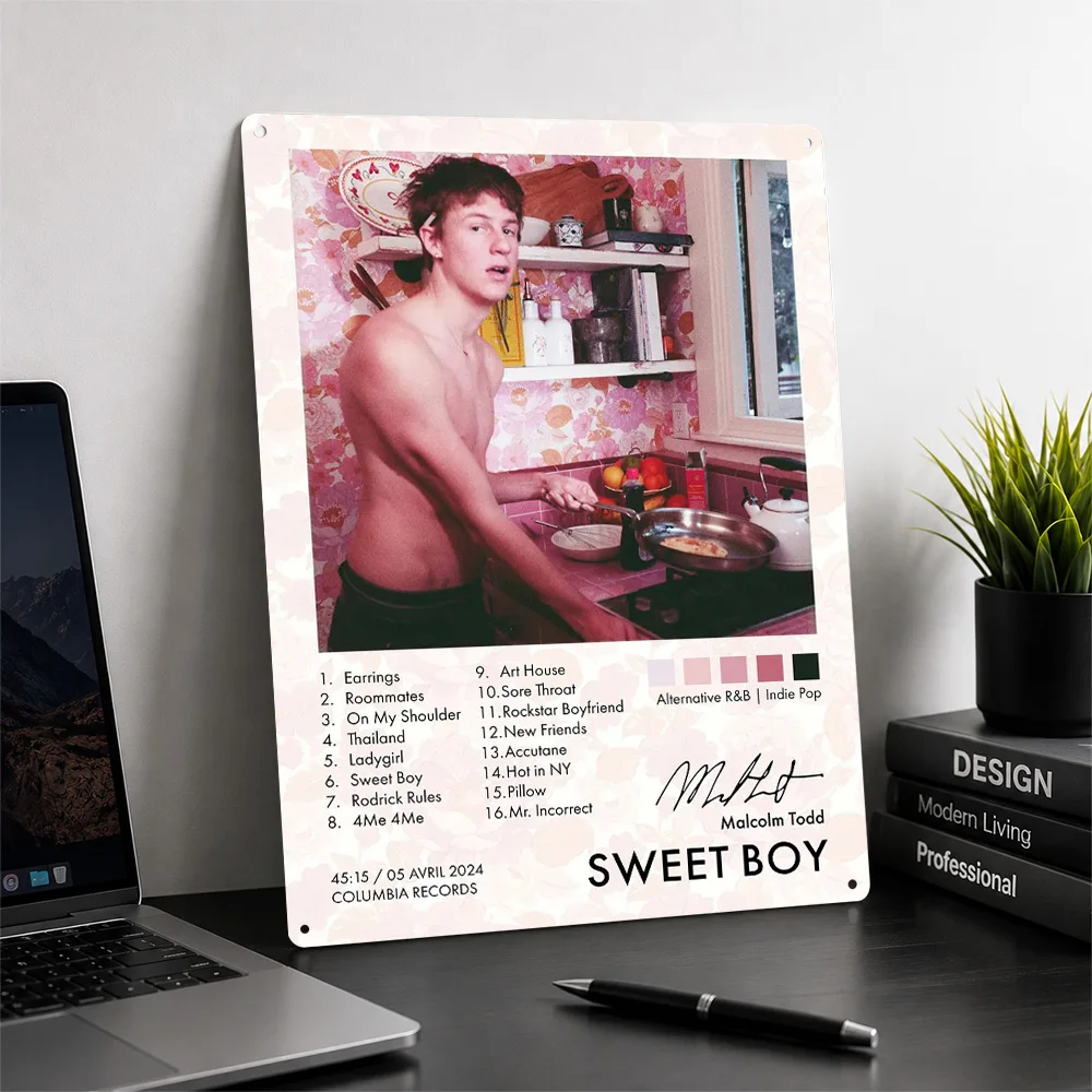 Malcolm Todd -Sweet Boy Album Cover Poster Retro 3D Printed Metal Signs Customized Wall Hanging Gift for Bathroom Decor Room