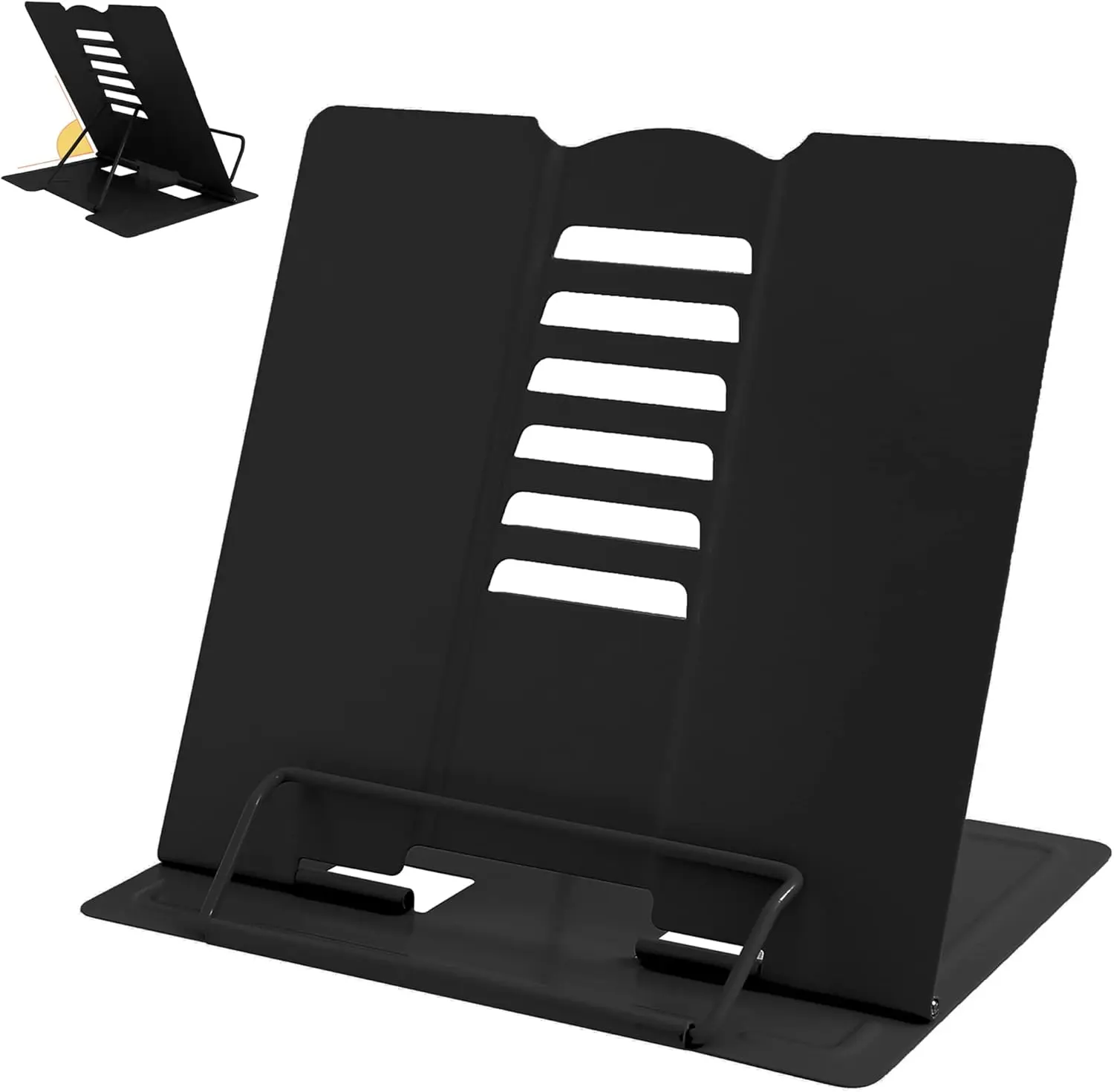 Metal Book Holder Adjustable Book Stand for Reading | Portable & Sturdy For Textbooks Cookbooks Sheet Music Papers Study