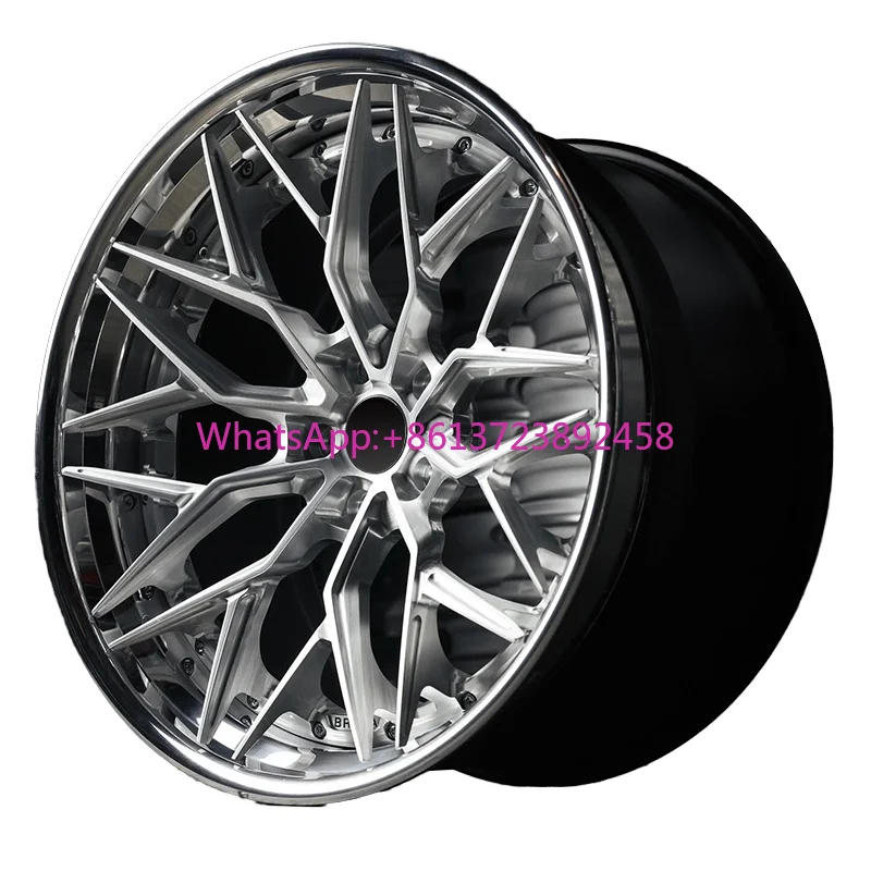 

New 22 Inch Deep Concave 3-Piece Forged Aluminum Car Rims 5x127 100mm Polished Alloy Passenger Car Wheels 3-Piece Forged Deep