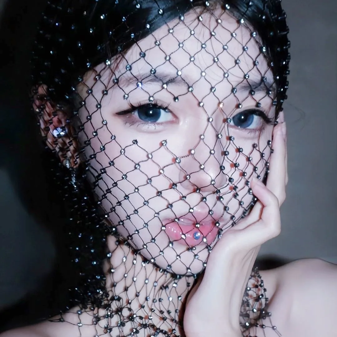 

Маска с алмазной рыболовной сеткой, элитный стиль, реквизит для фотосъемки, индивидуальное творчество, сетчатая маска с мигающим сверлом, повязка на голову