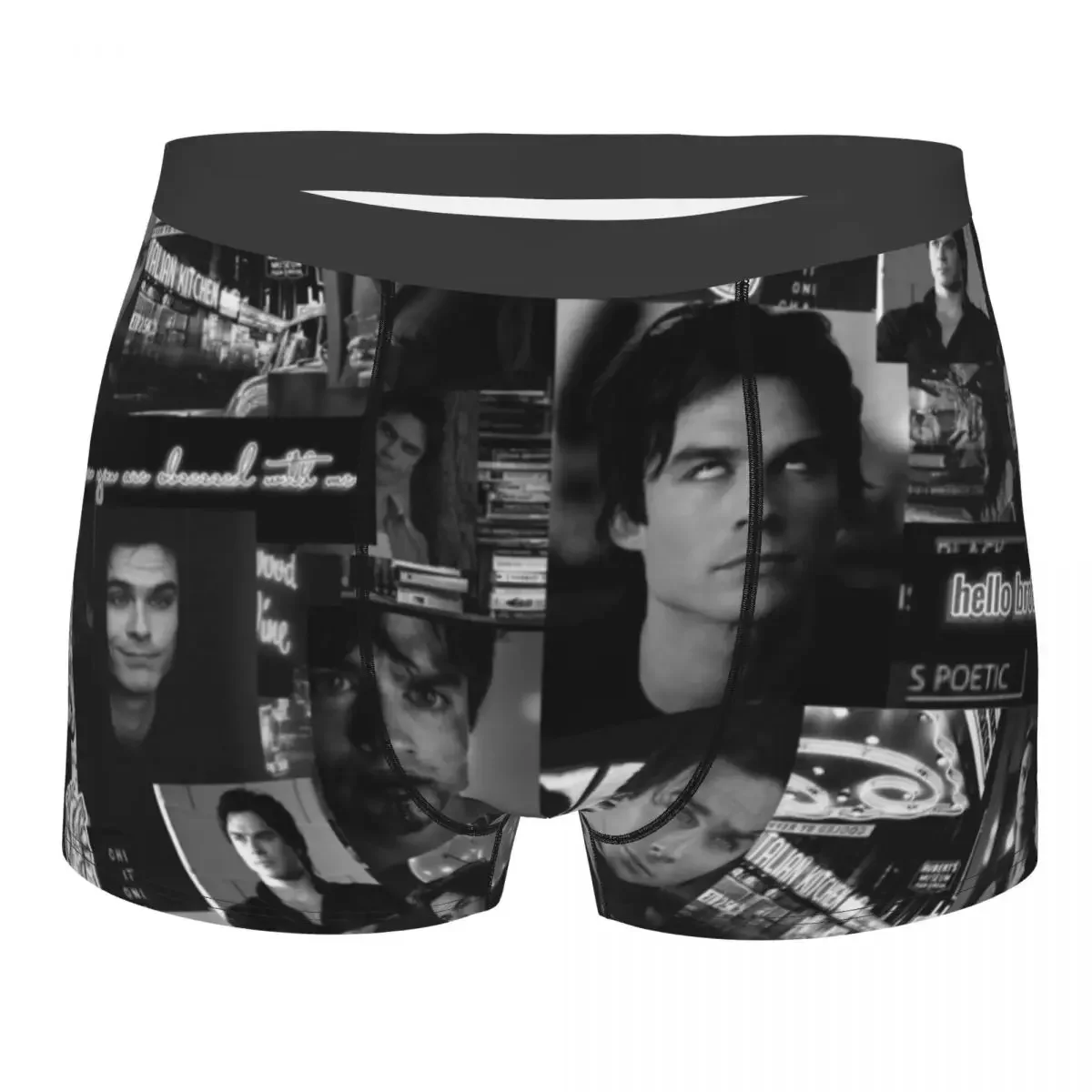 Damon Salvatore The Vampire Diaries Underwear Men Breathable Horror TV Show Boxer Briefs Shorts Panties Soft Underpants For Male