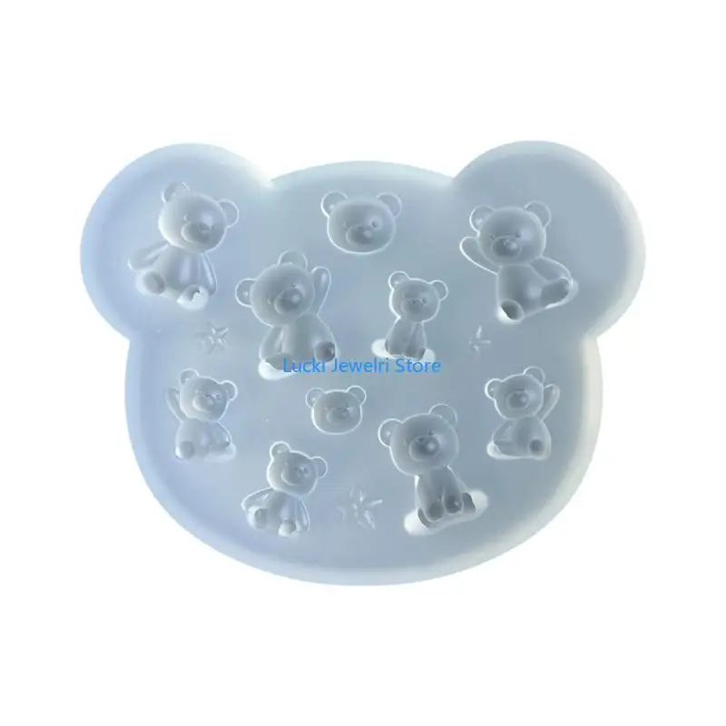 

193E Flexible Silicone Molds Small Bear Accessories Epoxy Resin Ornament Pendant Mould Practical Jewelry Making Tool