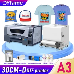 OYfame A3 XP600 dtf Printer For T Shirt A3 XP600 DTF Printing Machine DTF Transfer Printer A3 For T-Shirt Clothes Hoodie Fabric