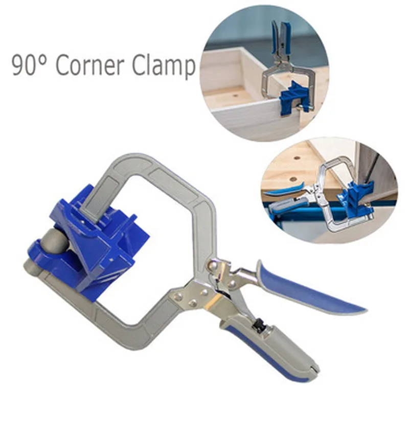 1pc New Auto-adjustable 90 Degree Right Angle Woodworking Clamp Quick Clamp Pliers Picture Frame Corner Clip Hand Tool T-Clamp