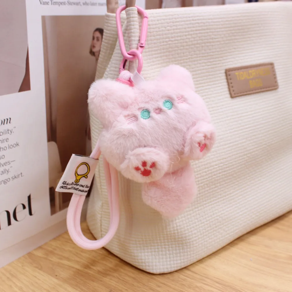 

Creativity Plush Plush Cat Keychain Squeaking Korean Style Cartoon Plush Toy PP Cotton Cartoon Cute Bag Pendant Christmas Gift
