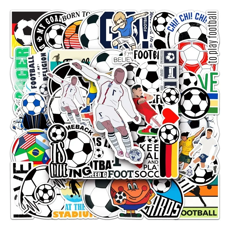 50PCS New Cartoon Soccer Sports Personalized Creative Sticker GuitarComputer Phone Skateboard Waterproof Sticker DIY Stickers