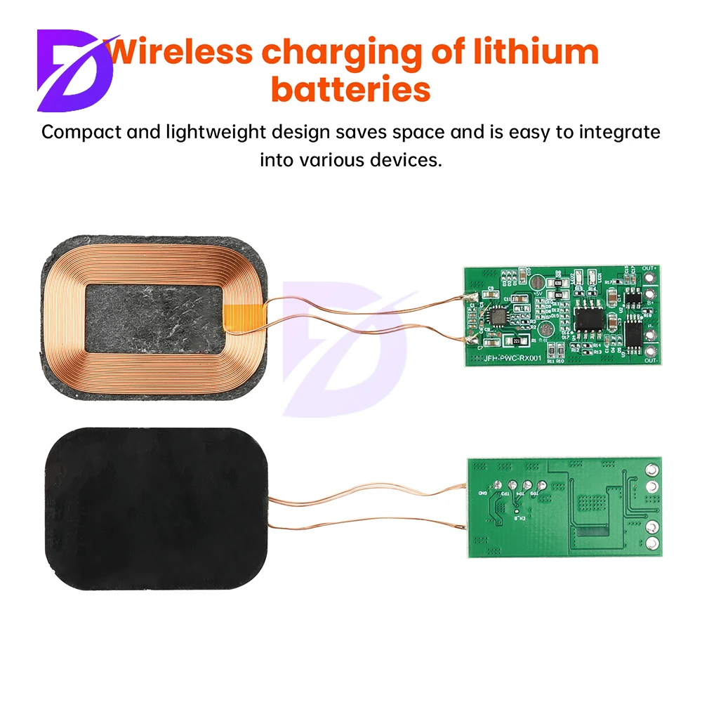 

5W Wireless Charging Receiver Module Supports 3.7V Battery Charging And Discharging, Suitable for Table Lamp Headphone