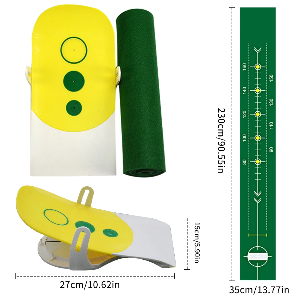 Caiton Golf Putting Mat: Portable Foldable Design, 6 Adjustable Slopes, Realistic Indoor Green with Auto Ball Return