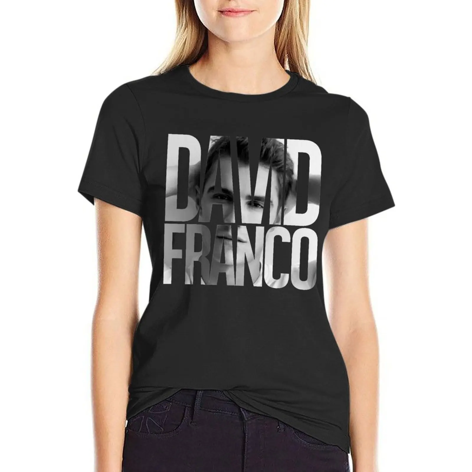 

David Franco T-Shirt anime shirts graphic tees blacks plus size t shirts for Women loose fit