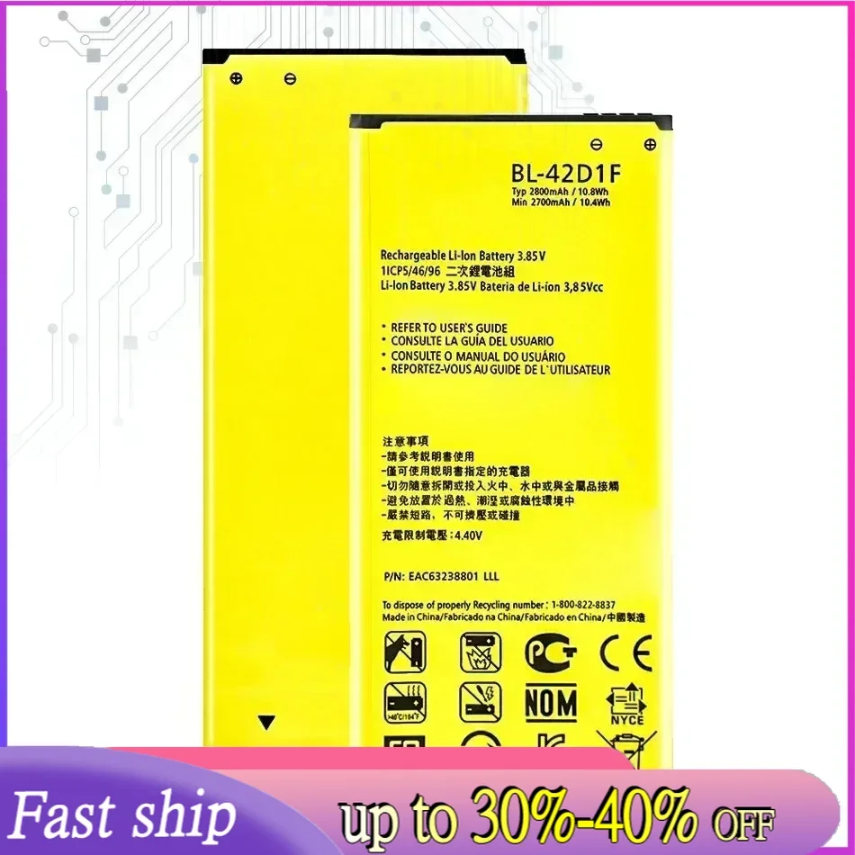 Mobile Phone Battery For LG G5 BL-42D1F H850 H820 H830 H831 H840 H868 H860N H860 LS992 US992 2800Mah