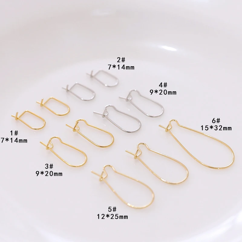 2pcs Diy Earring Accessories Gold Color Color-preserving U-shaped Ear Hooks Simple Handmade Materials Fashion