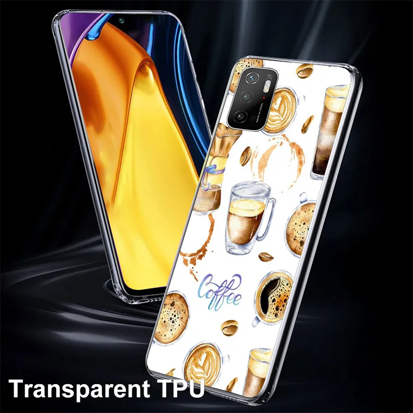 Coffee Wine Cup Cover Phone Case For Xiaomi Poco X6 X5 X4 Nfc X3 Pro F6 F5 F4 Gt F3 F2 F1 M5S M4 M3 Soft Fundas Shell