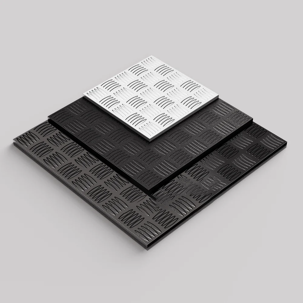 Black Aluminum Alloy Patterned Aluminum Plate, Anti Slip Patterned Plate, Embossed Five Rib Aluminum Plate, 1.5~6mm