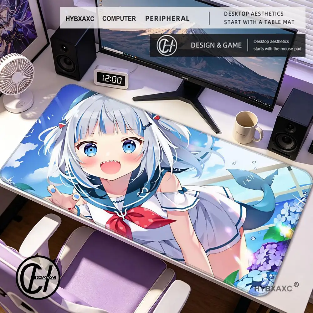 

HYBXAXC Cute VTuber Usada Pekora Gawr Gura Gaming Virtual VTB Girls Mouse Pad Mousepad Keyboard Desk Mat