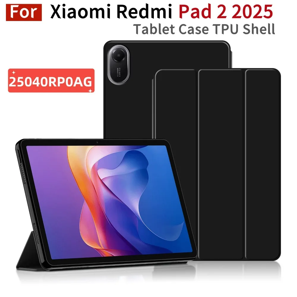 

For Redmi Pad 2 Flip Stand Cover For Coque Xiaomi Redmi Pad 2 2025 Case Cover 11 inch Tablet Case TPU Shell
