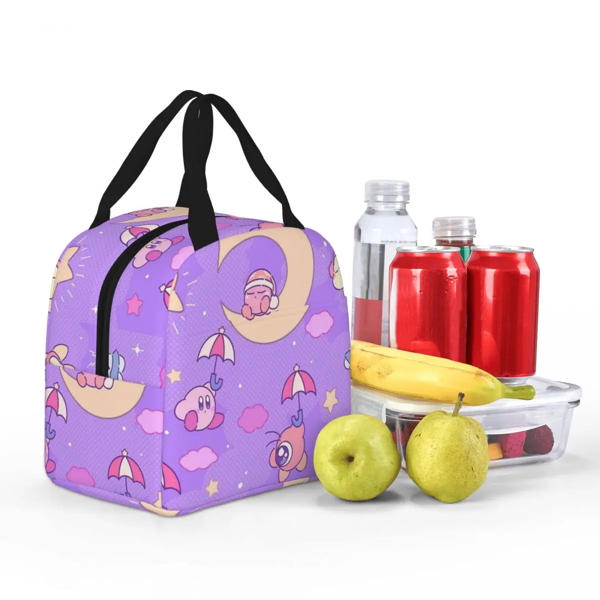 Bolsa de almuerzo con aislamiento Kirbys Night Sky Lullaby, contenedor de almuerzo de alta capacidad, bolsa refrigeradora, caja de almuerzo, bolsa de comida para oficina al aire libre