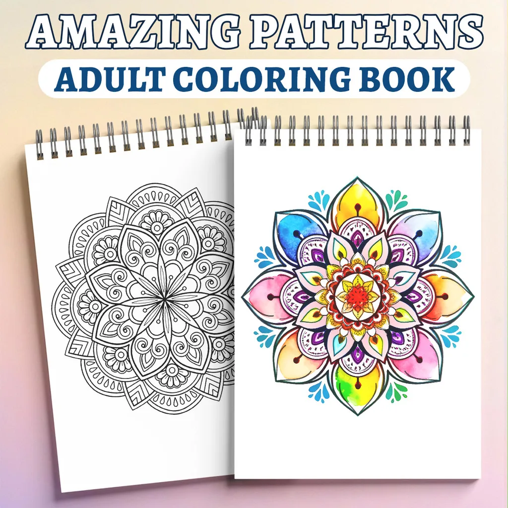 Kaleidoscope Patterns Adult Coloring Book–9th Edition, 3 Sizes – Mandala & Geometric Designs for Stress Relief, Mindfulness