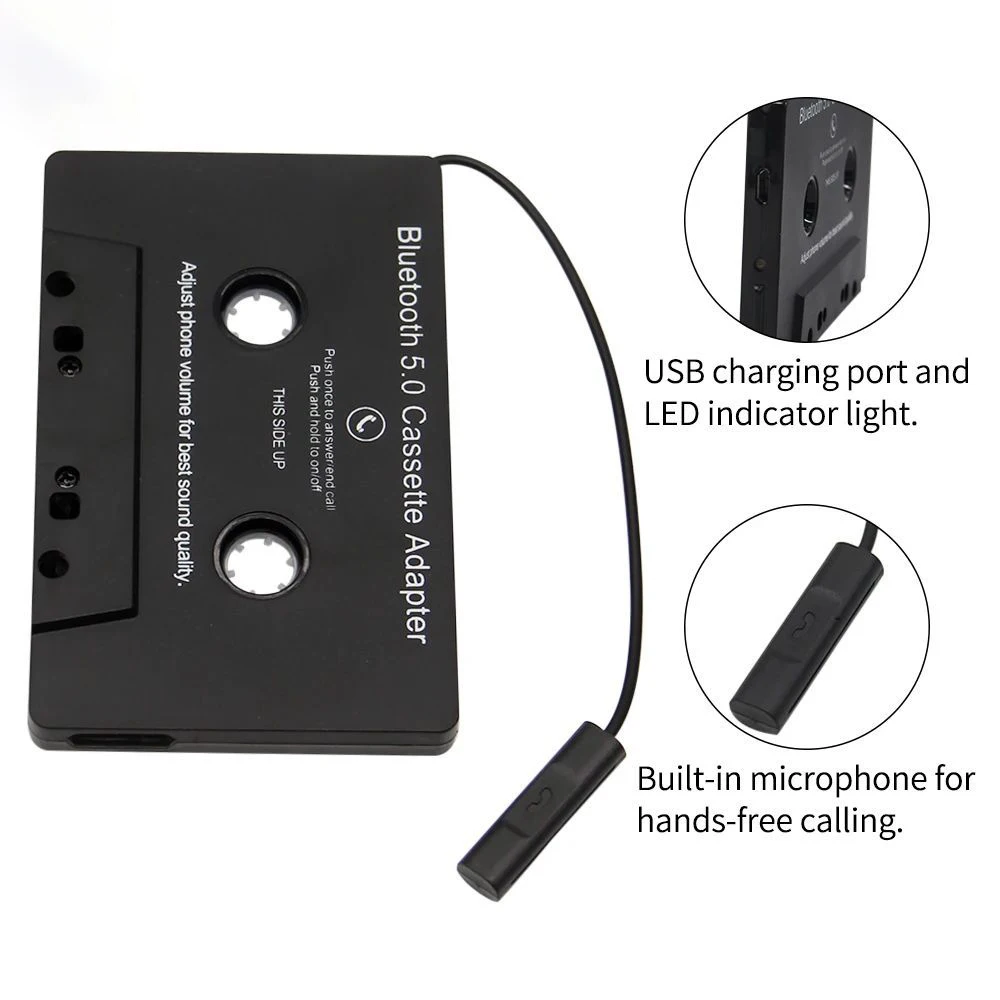 Universal Bluetooth 5.0 Converter Car Tape Converter Car MP3/SBC/stereo Bluetooth Audio Cassette Player AUX Adapter