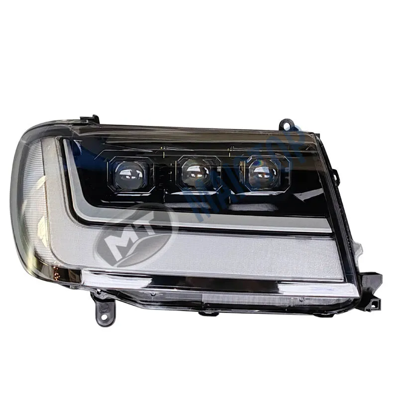 McTop ออกแบบใหม่คุณภาพสูงรถอุปกรณ์เสริม facelift led 3 เลนส์ไฟหน้าไฟหน้าสําหรับ land cruiser100 lc100 fj100